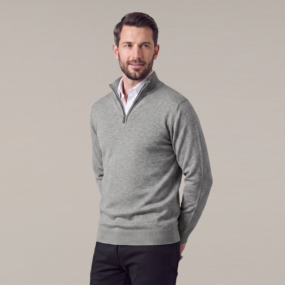 Men's Classic Quarter-Zip Knit Sweater | Lightweight Slim Fit Pullover