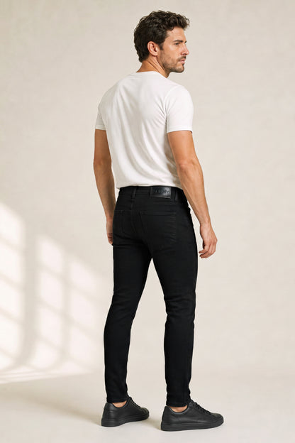 Men's Black Ripped Sculpt Skinny Jean