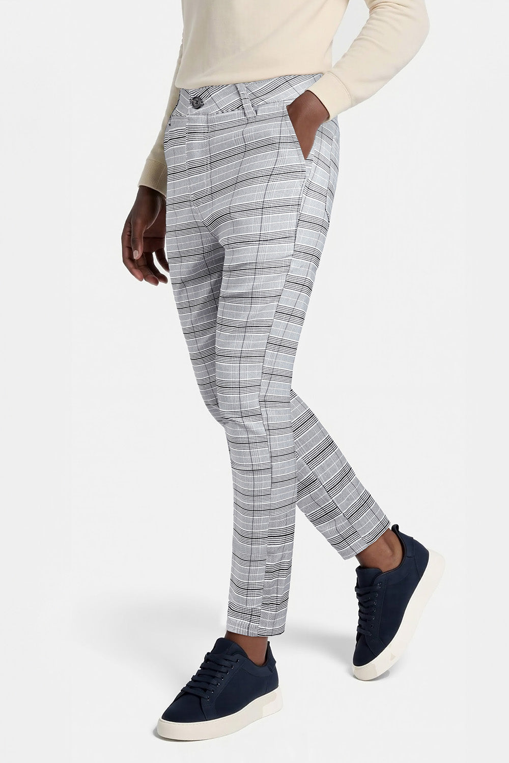 Skinny-Hose mit Gittermuster für Herren