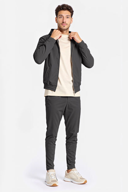 Men's Casual Hoodie Set - Dark Grey