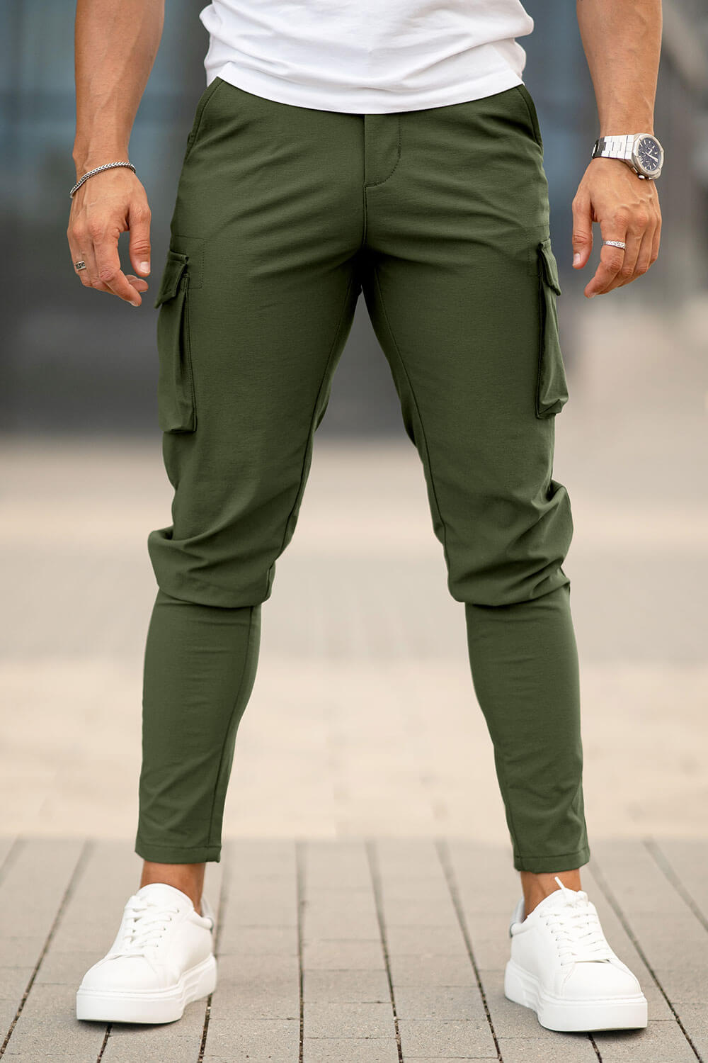 Casual Cargo Pants Pure Cotton Casual Cargo Pants, Men's Military