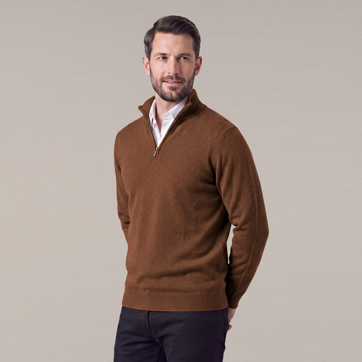 Men's Classic Quarter-Zip Knit Sweater | Lightweight Slim Fit Pullover