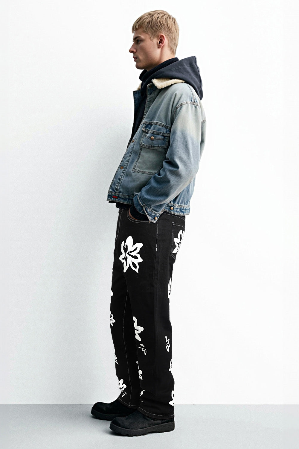 Men's Straight Jean - Black & Printed