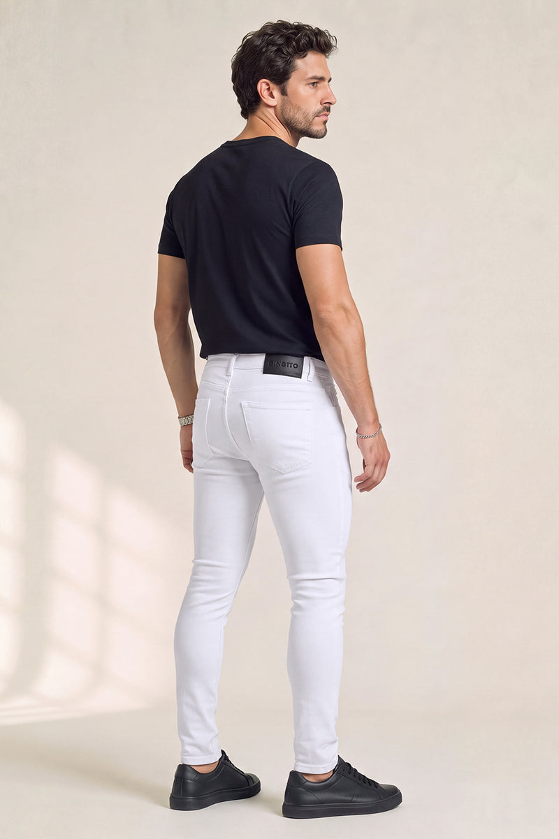 Men's White Skinny Jean - Ripped