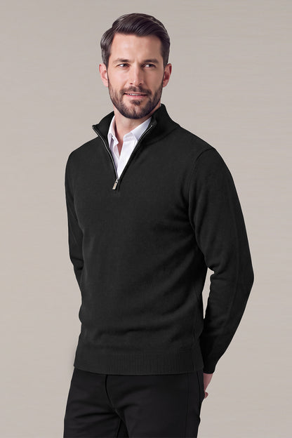 Men's Classic Quarter-Zip Knit Sweater | Lightweight Slim Fit Pullover