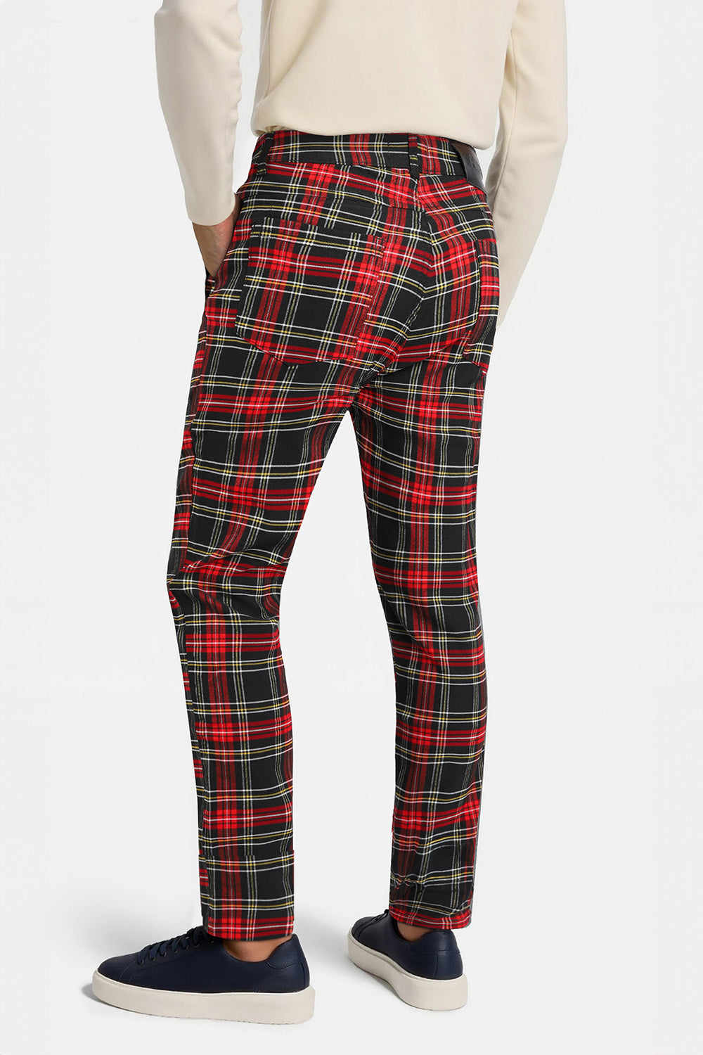 Men's Plaid Pant - Red & Yellow For Sale GINGTTO Men's Plaid Pant - Red & Yellow For Sale GINGTTO
