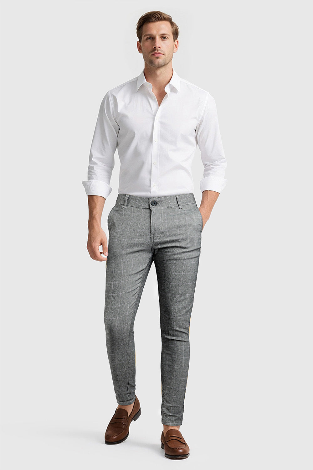 Men's Grey Skinny Pant - Lattice