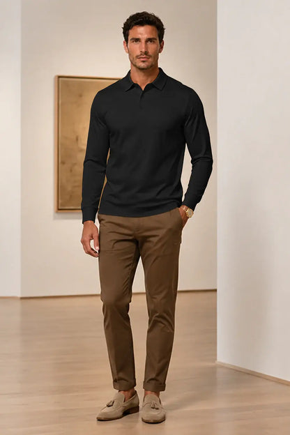 Camiseta de algodón mercerizado para hombre - Verde militar