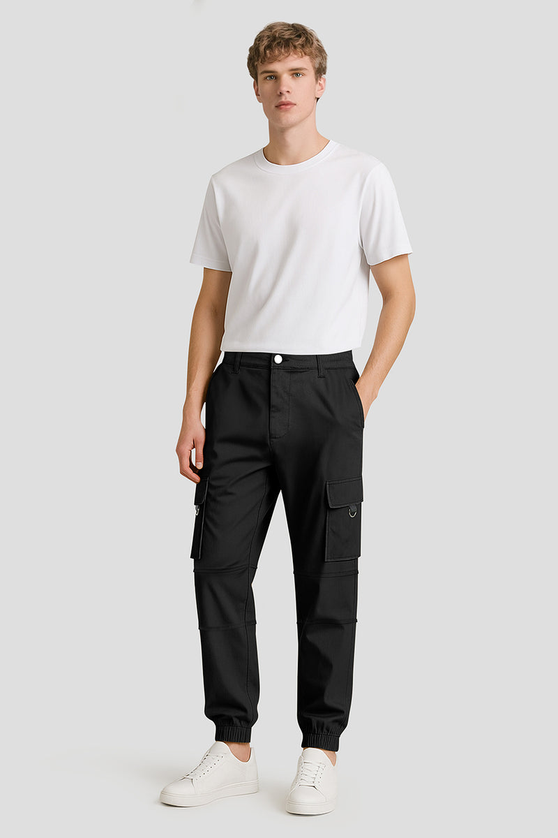 Men's Slim Fit Cargo Joggers | Multi-Pocket Tactical Pants with Cuffed Ankle