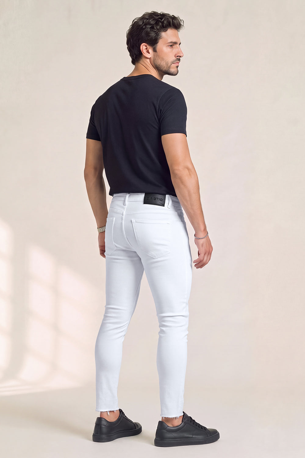Jeans skinny elasticizzati da uomo - bianchi