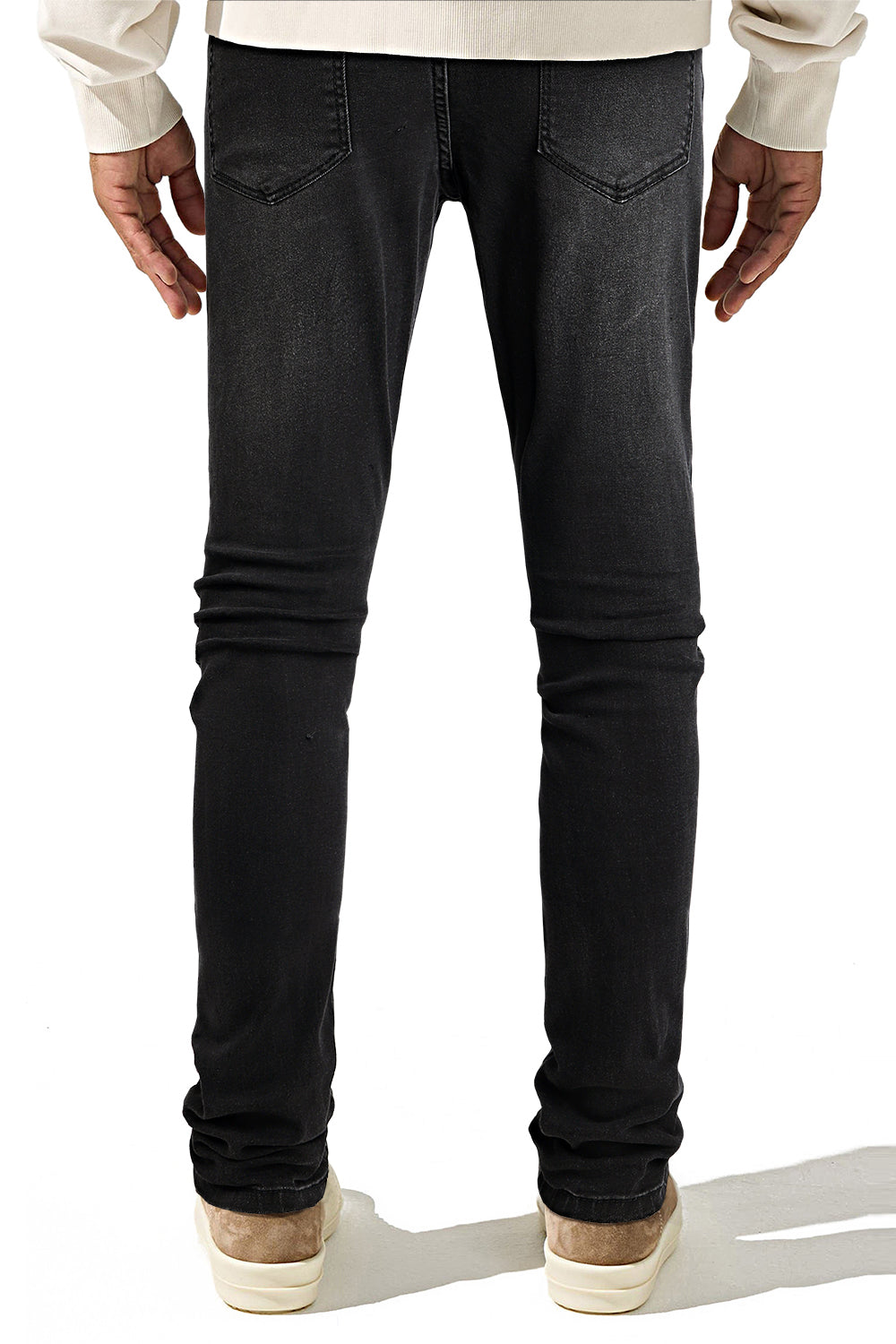 Skinny-Jeans mit zerrissenen Knien für Herren - Schwarz