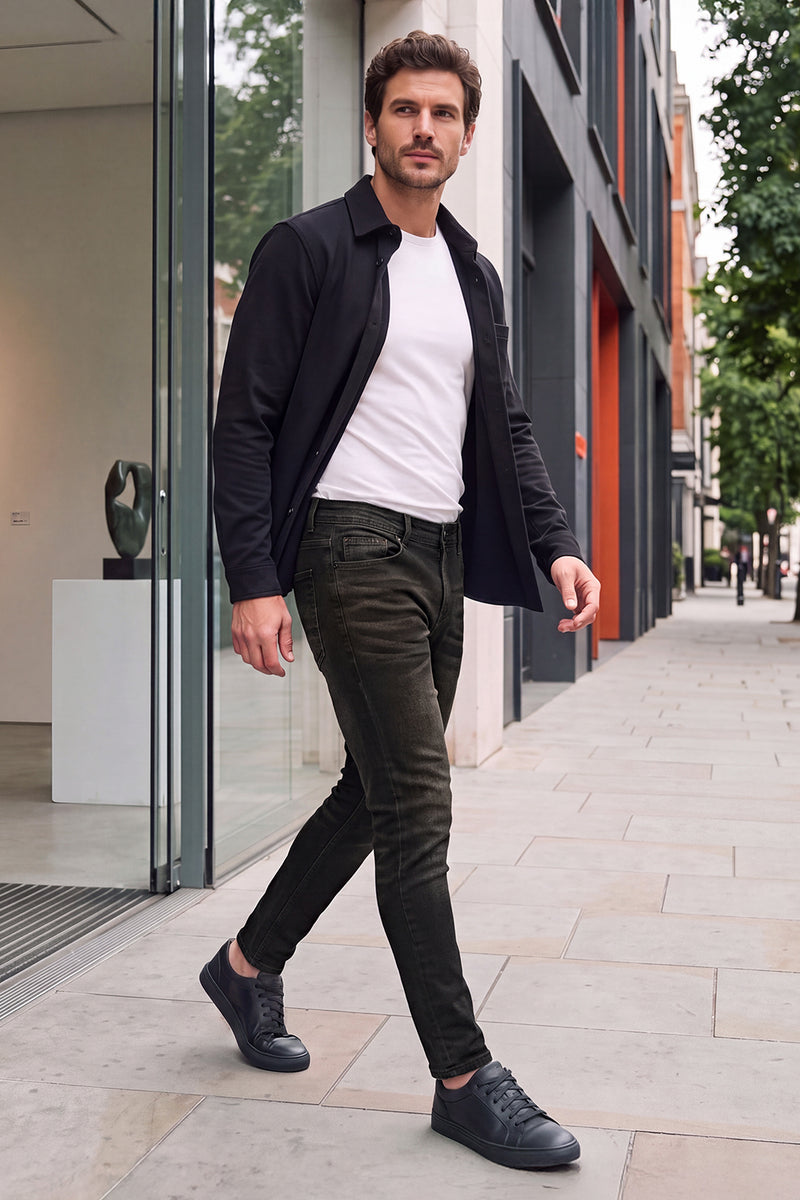 Men's Vintage Black Denim Sculpt Skinny Jean