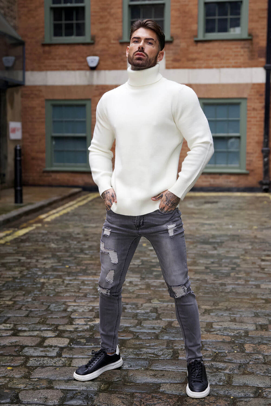 GINGTTO Men's Skinny Jeans – Slim Fit Stretch Denim, Comfortable & Flexible, High Waisted Tapered Leg