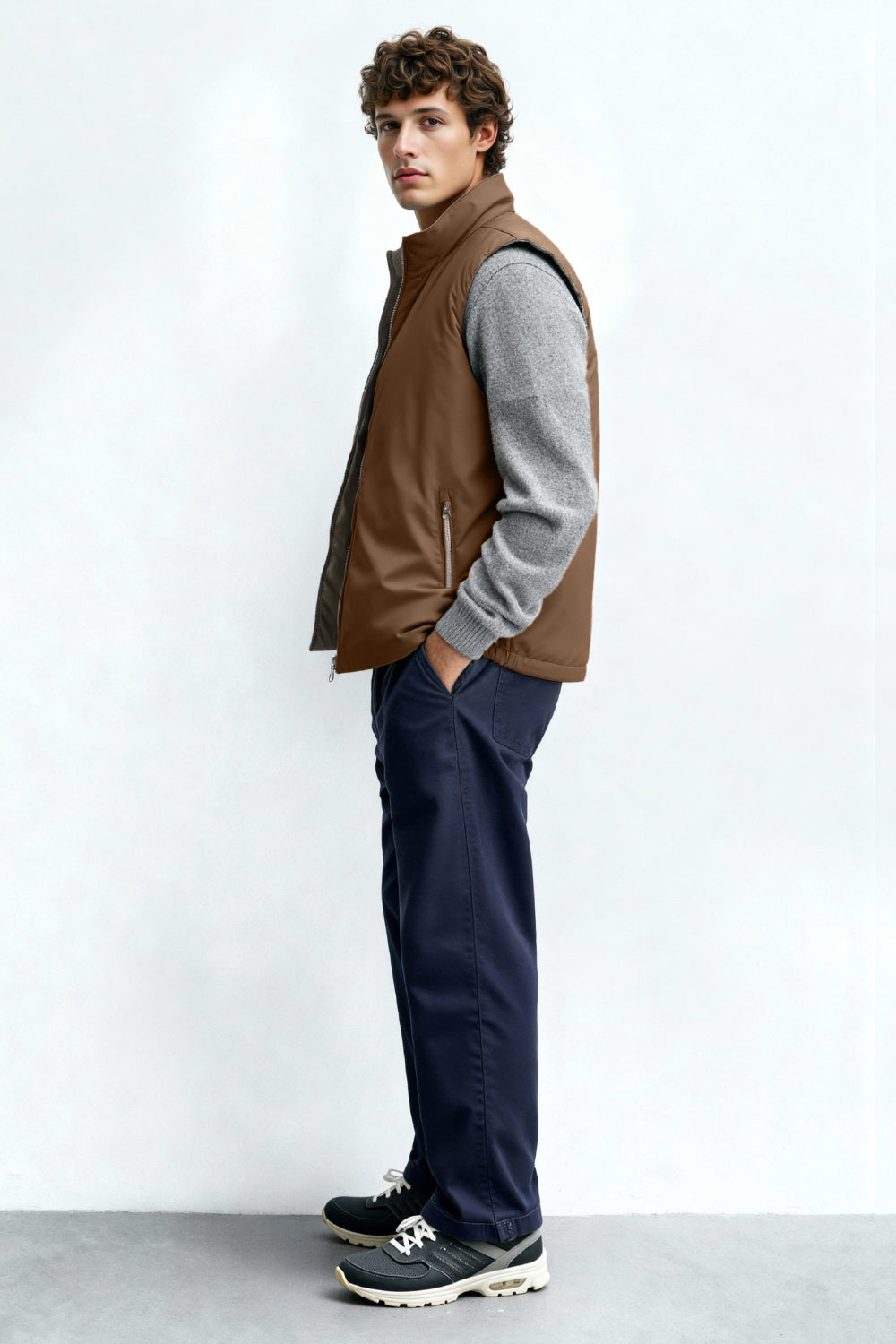 Men's Reversible Vest - Brown