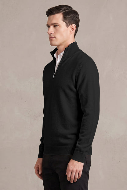 Men's Quarter-Zip Knit Sweater | Lightweight Slim Fit Pullover