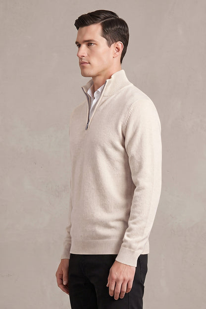 Men's Quarter-Zip Knit Sweater | Lightweight Slim Fit Pullover