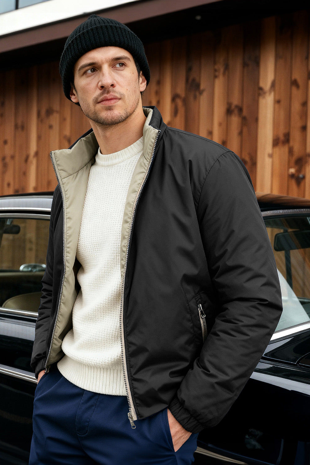 Men's Reversible Coat - Black