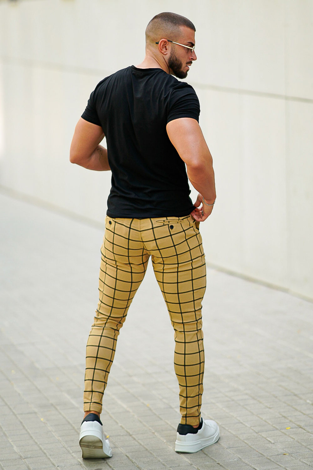 men's yellow chino pants