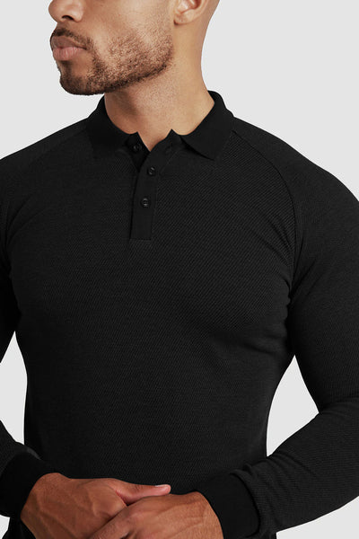 GINGTTO Men's Tailored For A Slim Fit Long sleeve Polo Shirt