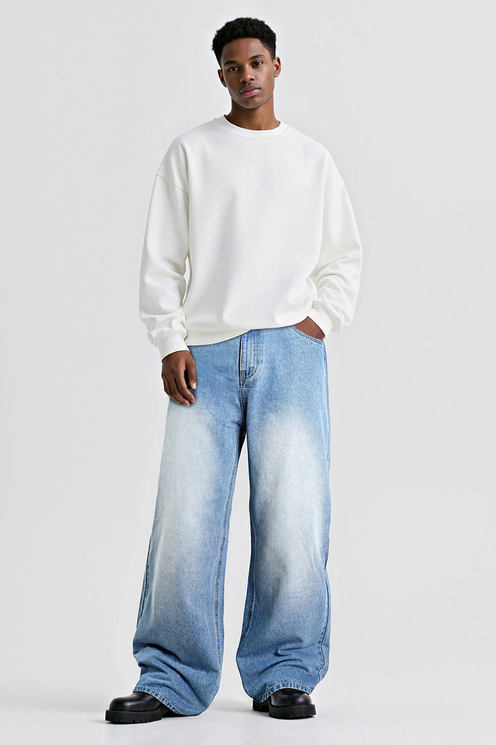 Men's Fashion Loose Jean - Light Blue
