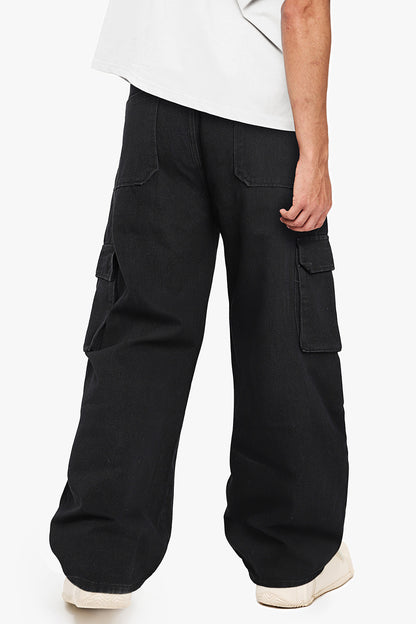 Men's Loose Jean With Pocket - Black