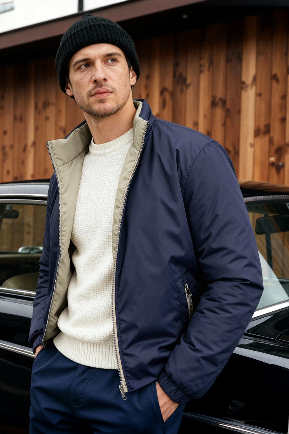 Men's Reversible Coat - Blue