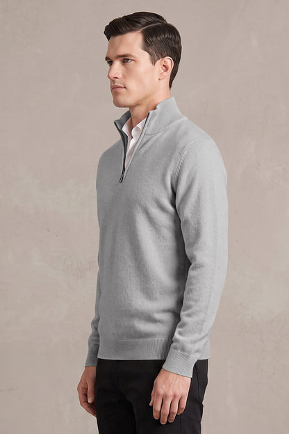 Men's Quarter-Zip Knit Sweater | Lightweight Slim Fit Pullover