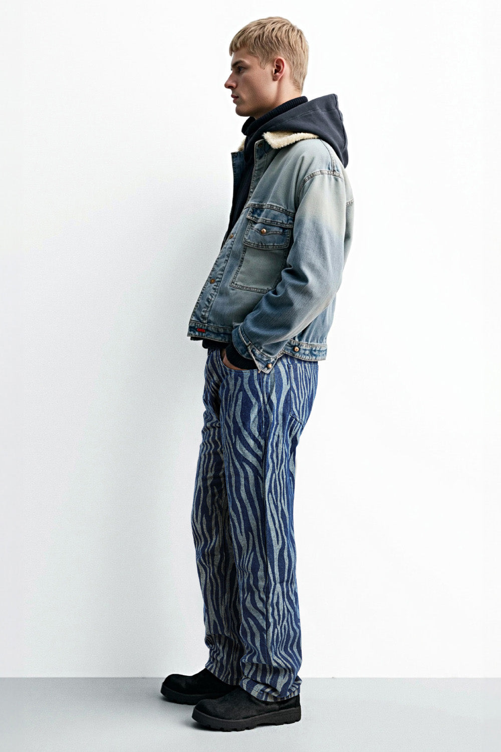 Men's Loose Jean - Texture & Blue