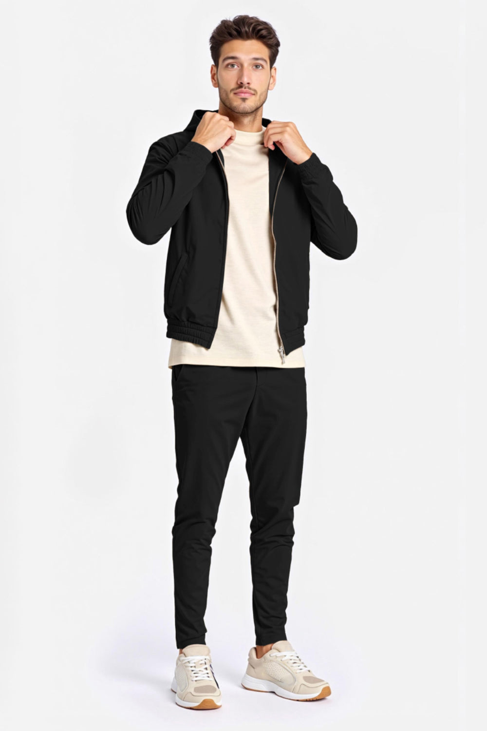 Men's Casual Hoodie Set - Black