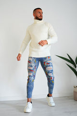 Jeans rasgado masculino Gingtto