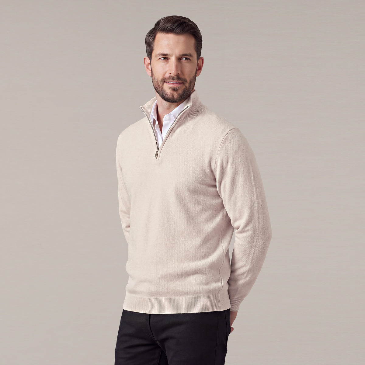 Men's Classic Quarter-Zip Knit Sweater | Lightweight Slim Fit Pullover