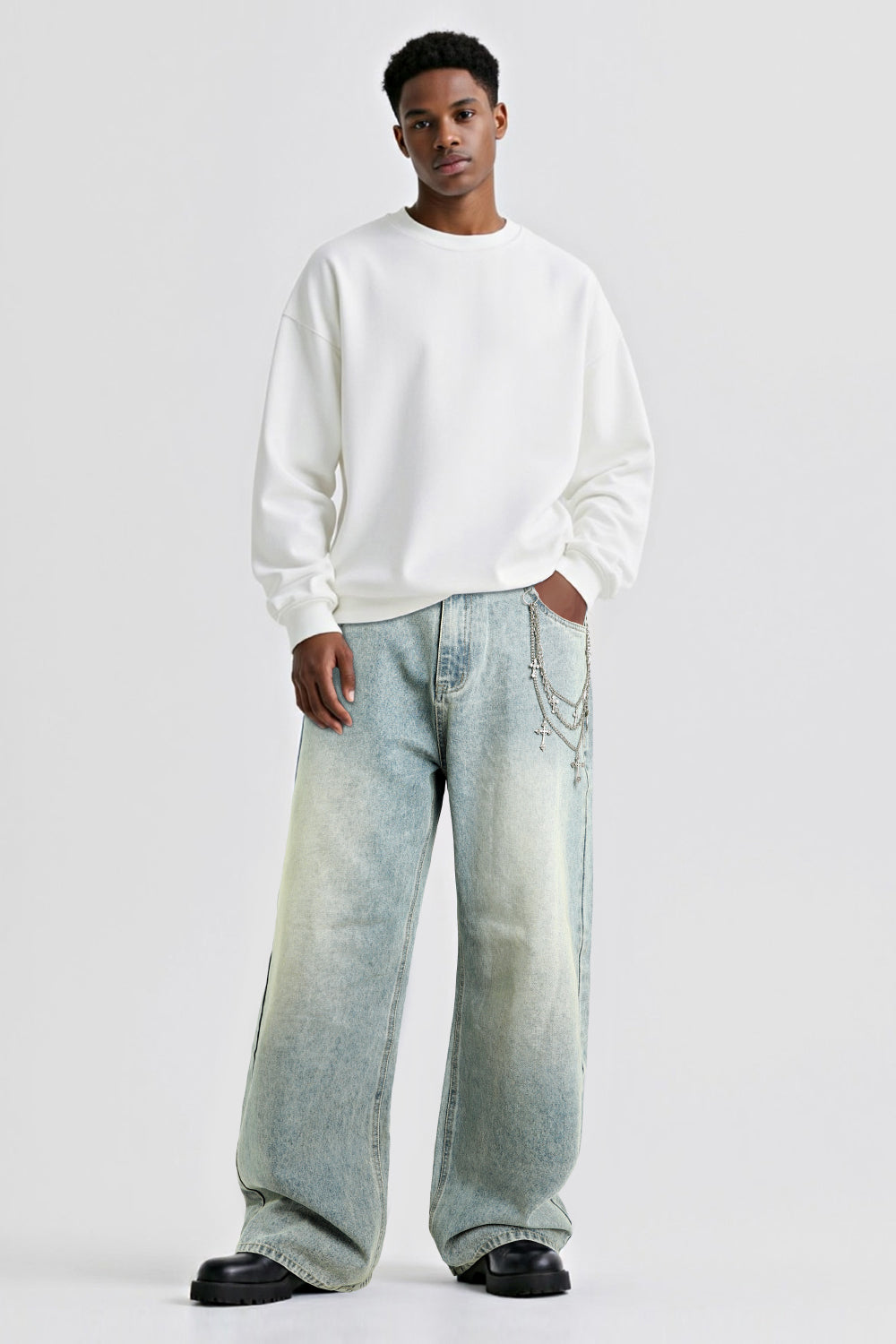 Men's Fashion Loose Jean - Vibrant Blue