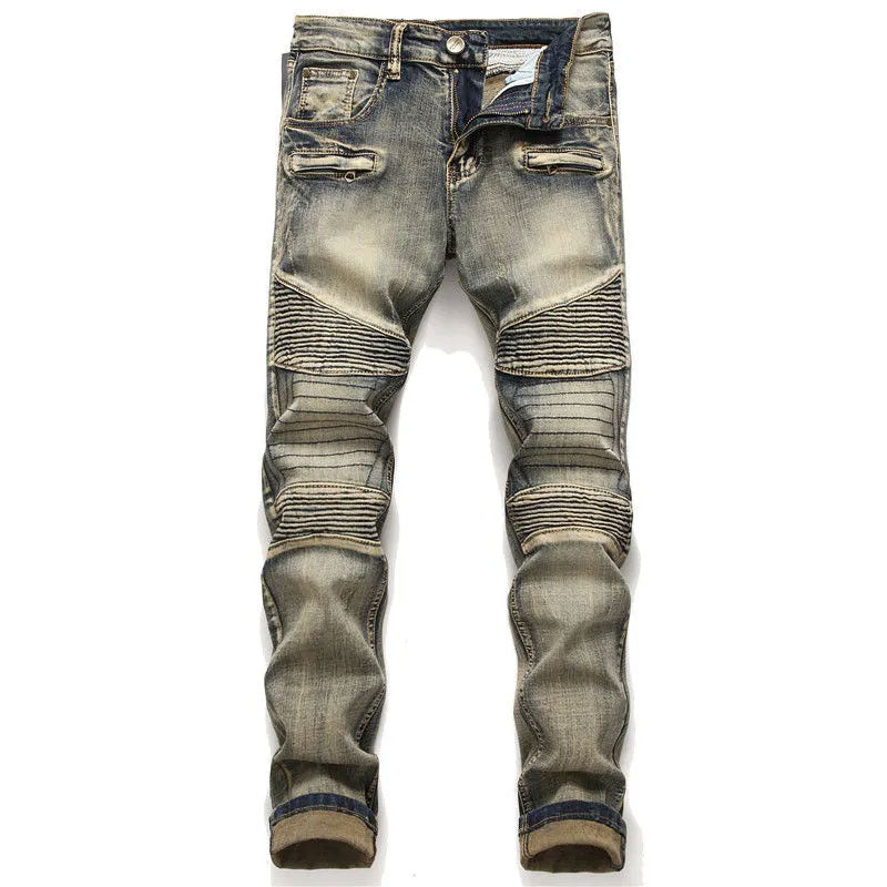 Men's ripped blue jeans