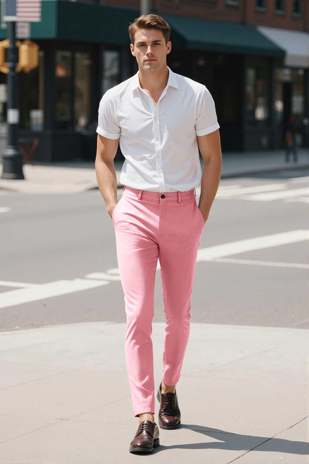 Herren Freizeithose - Cremeblau