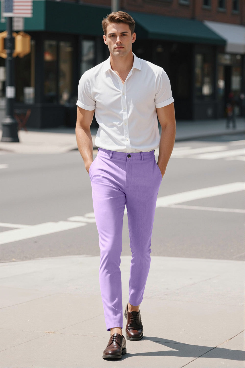 Herren Freizeithose - Cremeblau