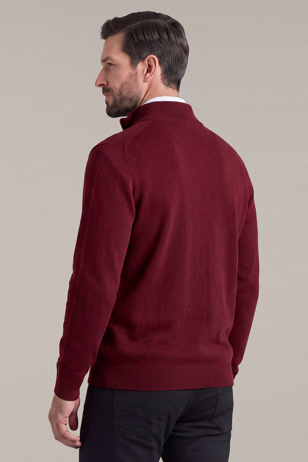 Men's Classic Quarter-Zip Knit Sweater | Lightweight Slim Fit Pullover