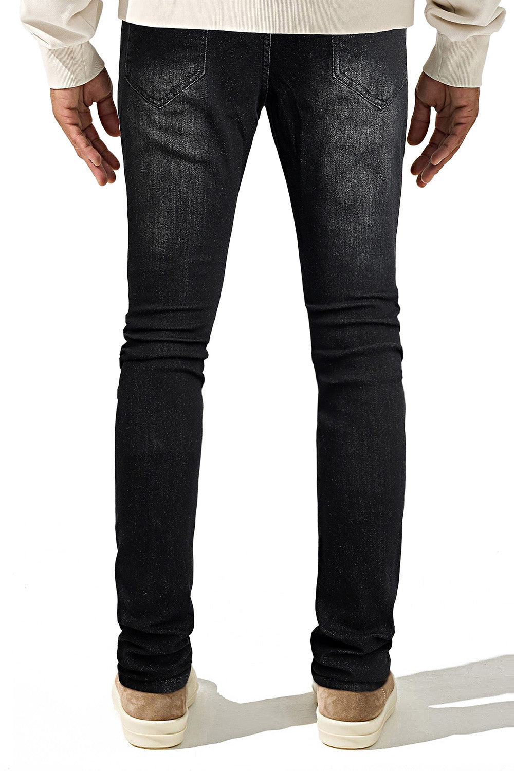 Super Stretch Skinny Jeans für Herren – Zerrissen &amp; Schwarz