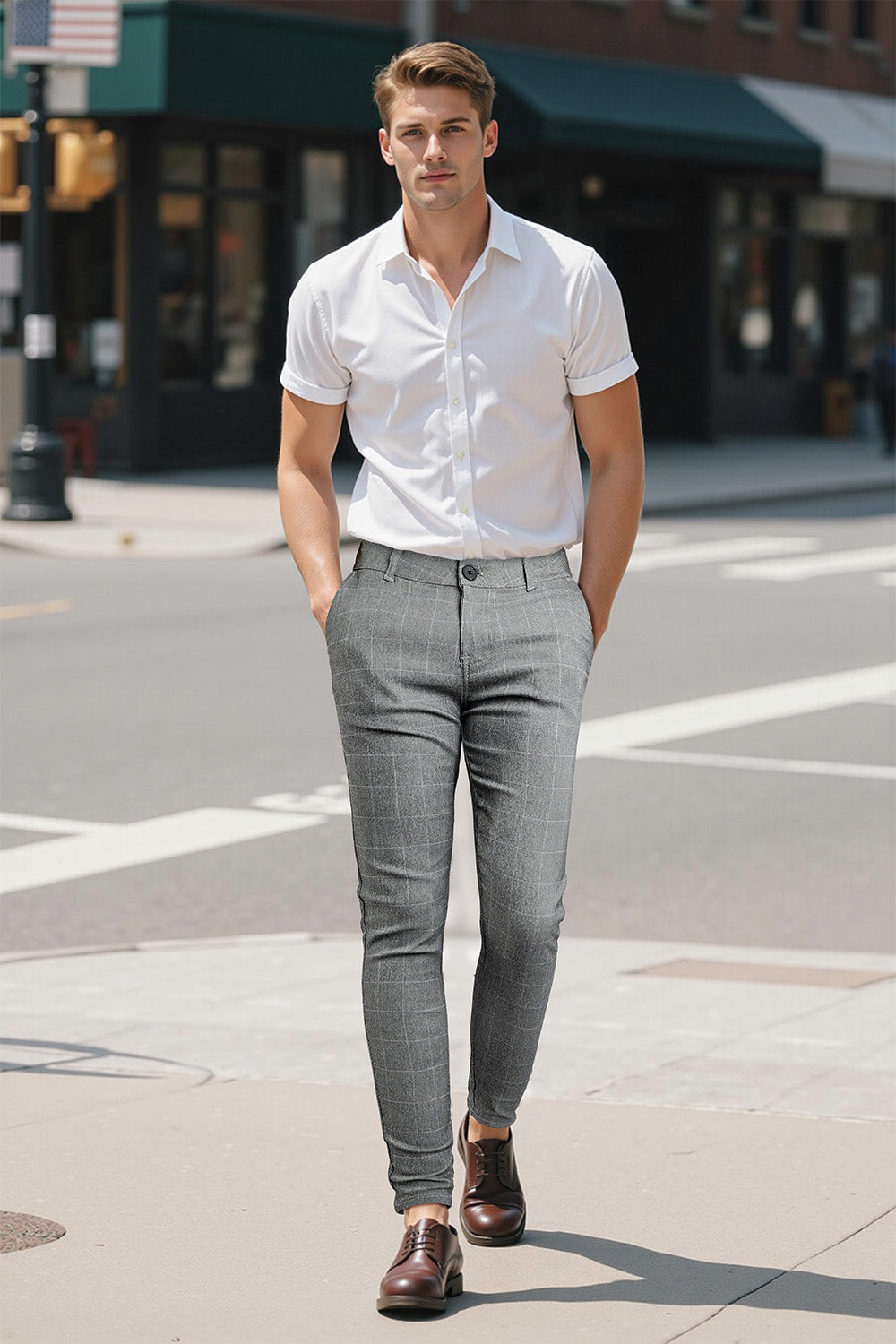 Men's Grey Skinny Pant - Lattice