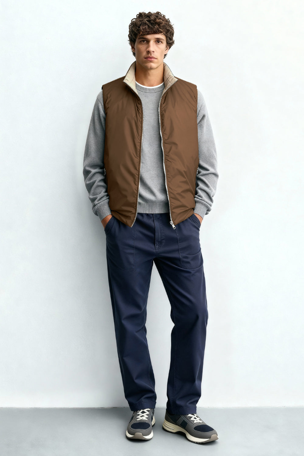 Men's Reversible Vest - Brown