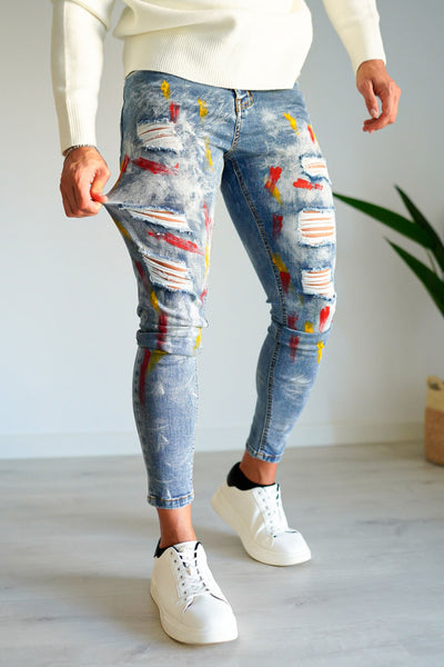 graffiti skinny jeans