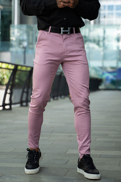 Gingtto Mens Stretch Pink Stylish Chinos Pants For Every Occasion