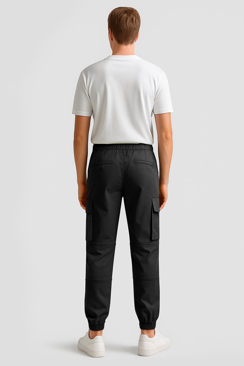 Men's Slim Fit Cargo Joggers | Multi-Pocket Tactical Pants with Cuffed Ankle