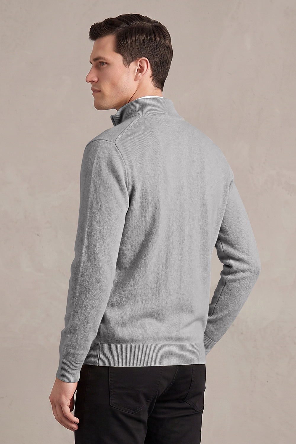 Men's Quarter-Zip Knit Sweater | Lightweight Slim Fit Pullover