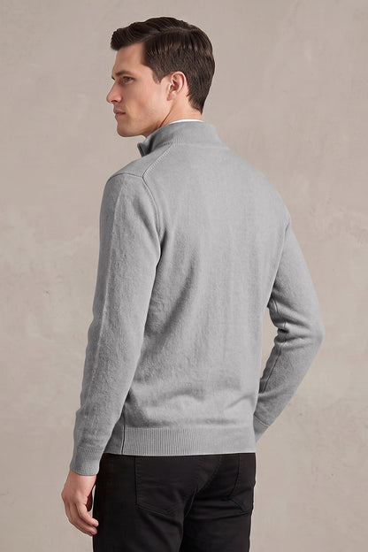 Men's Quarter-Zip Knit Sweater | Lightweight Slim Fit Pullover