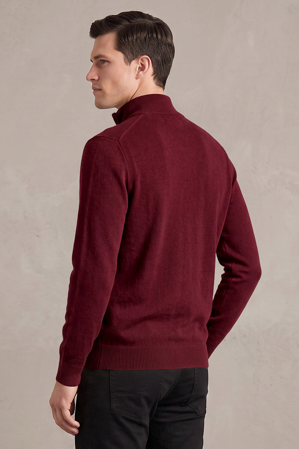 Men's Quarter-Zip Knit Sweater | Lightweight Slim Fit Pullover