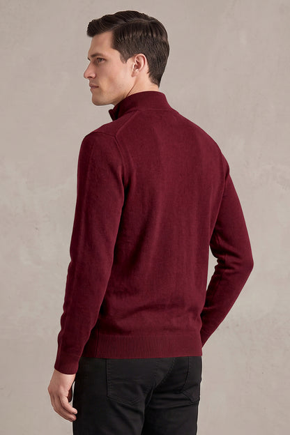 Men's Quarter-Zip Knit Sweater | Lightweight Slim Fit Pullover