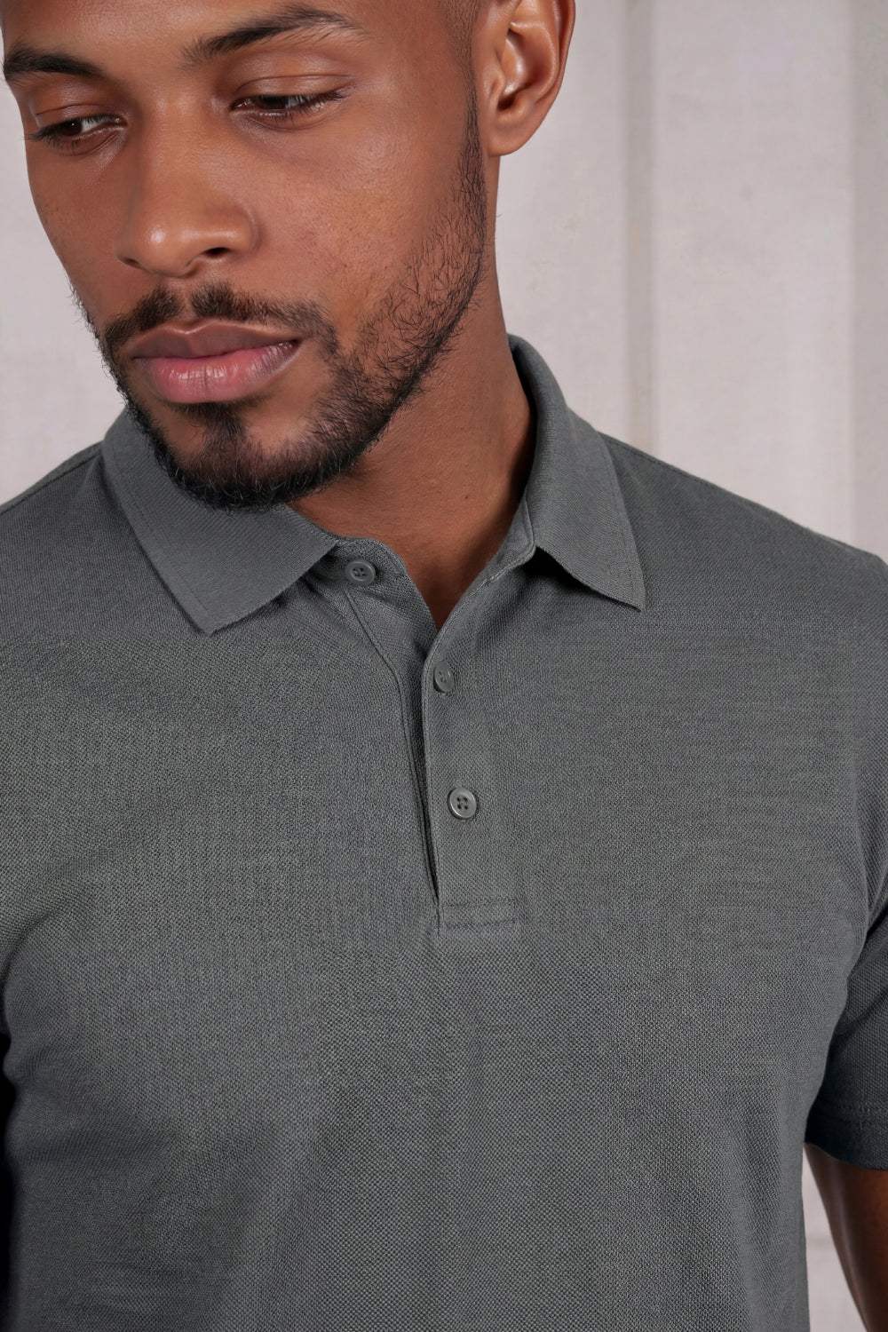 Men's Mercerized Cotton Short-Sleeved Polo Shirt - Grey