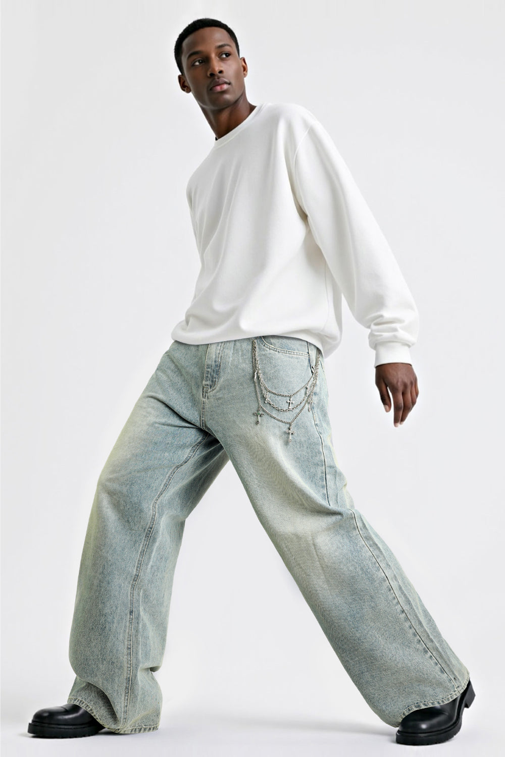 Men's Fashion Loose Jean - Vibrant Blue