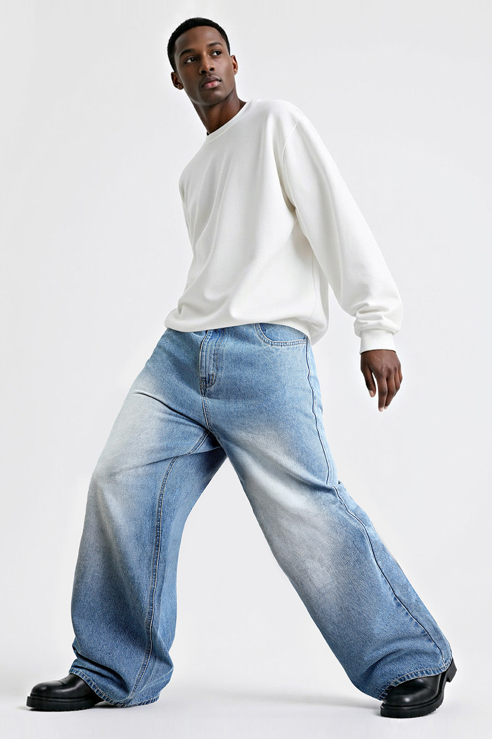 Men's Fashion Loose Jean - Light Blue