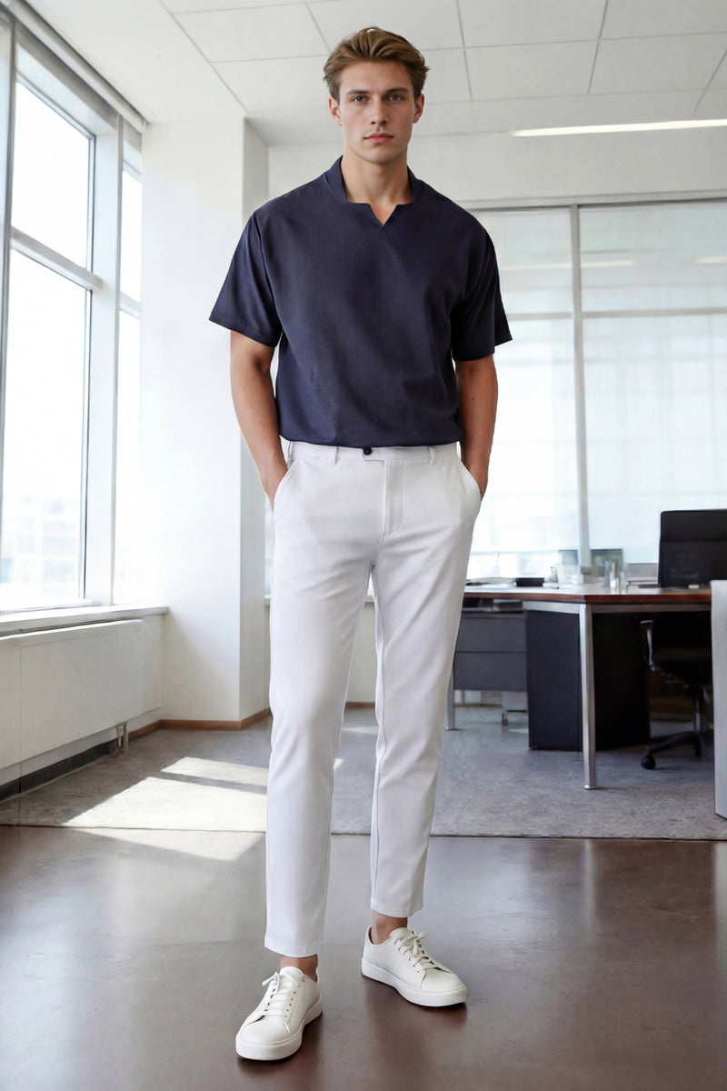 Mens Linen Modern Slim Travel Pant